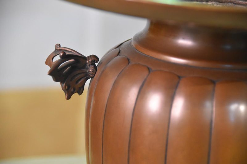 Japanese Bronze Usubata Flower Vase with Butterfly handles - Image 9