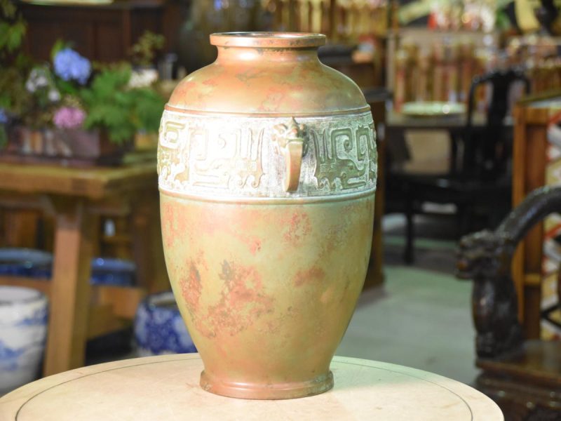 Japanese Seido  (Celadon) Bronze Vase by Hannaya Kankei - Image 12