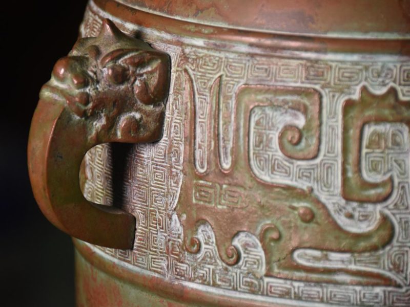 Japanese Seido  (Celadon) Bronze Vase by Hannaya Kankei - Image 8