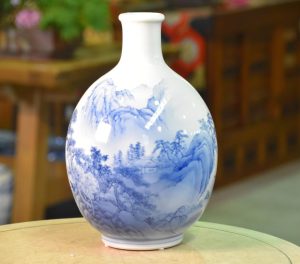 Japanese Blue and White Arita Ware Vase