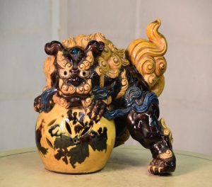 Japanese Buddhist Lion Dog Shi Shi from Kutani Yakimono