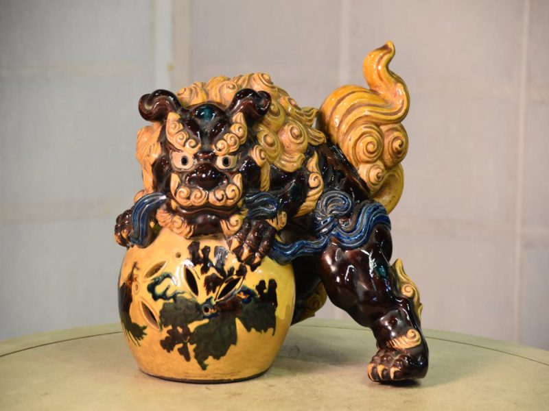 Japanese Buddhist Lion Dog Shi Shi from Kutani Yakimono