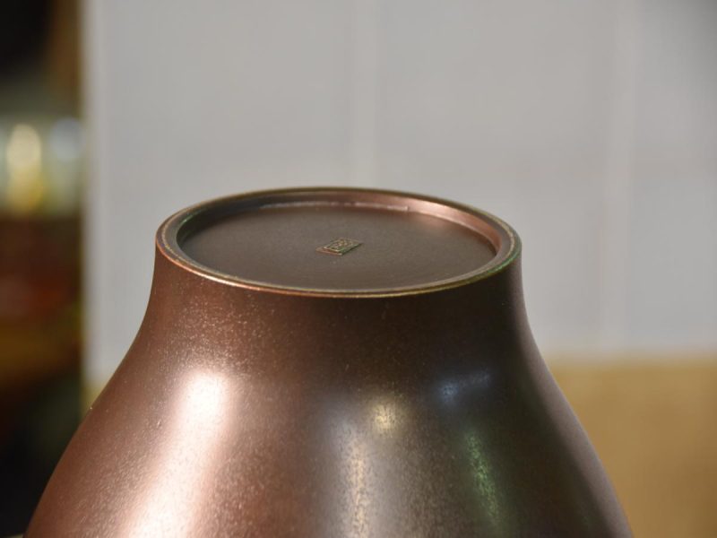 Japanese 1950's Silver Inlay Bronze Vase - Image 6