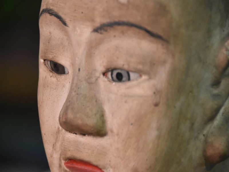 Japanese Antique Paper Mache Seated Priest (KoboDaishi) - Image 8
