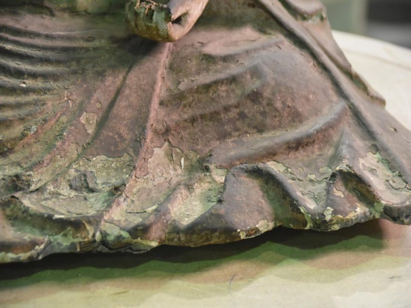 Japanese Antique Paper Mache Seated Priest (KoboDaishi) - Image 3