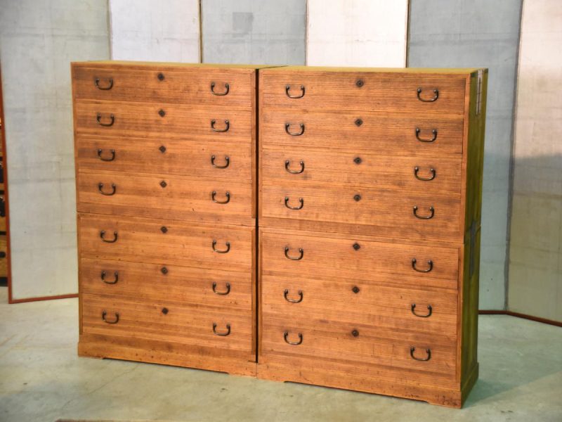 A Rare Pair of Japanese Vintage Clothing Chests (6 Sections) - Image 2