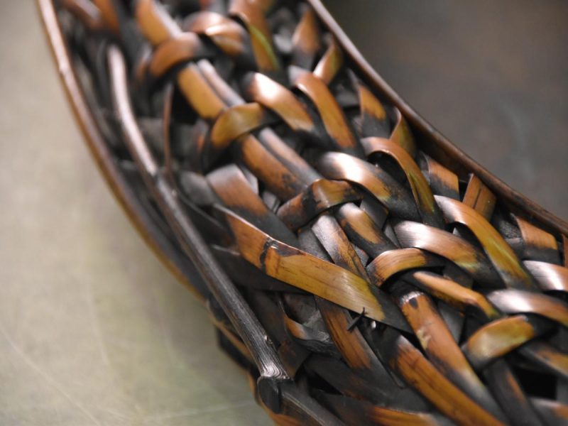 Japanese Woven Bamboo Suiban Vase - Image 8