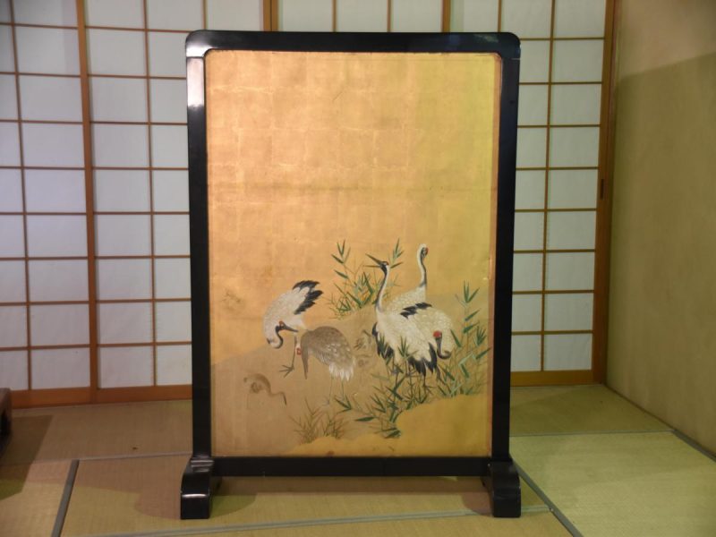 Japanese Red Crested Crane Tsuitate Screen - Image 2