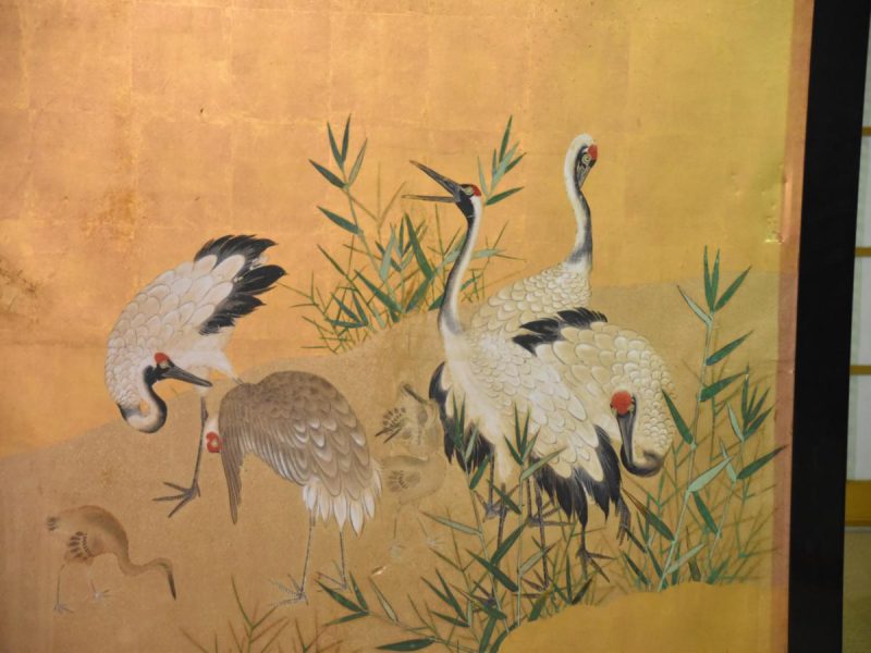 Japanese Red Crested Crane Tsuitate Screen - Image 4