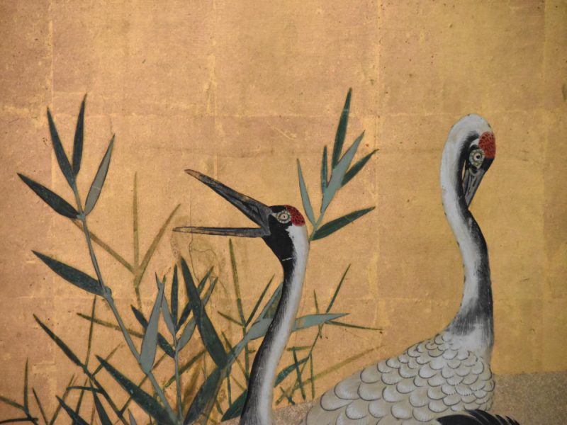 Japanese Red Crested Crane Tsuitate Screen - Image 7