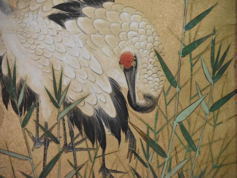 Japanese Red Crested Crane Tsuitate Screen - Image 11