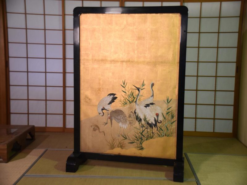 Japanese Red Crested Crane Tsuitate Screen - Image 8