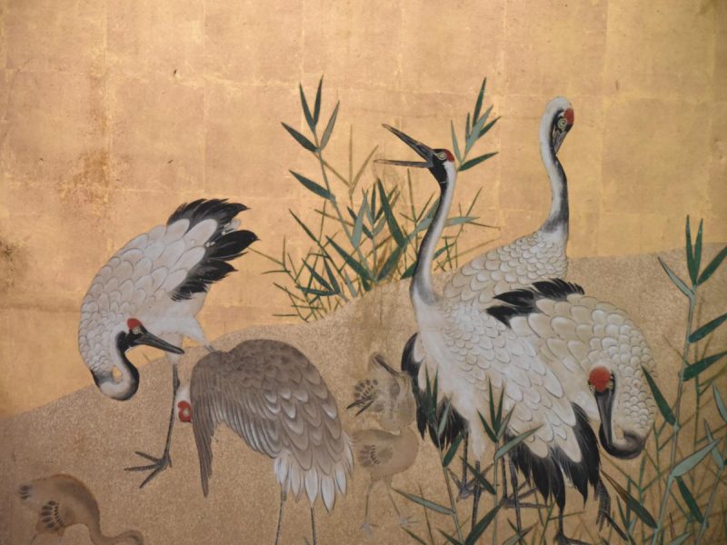 Japanese Red Crested Crane Tsuitate Screen - Image 6