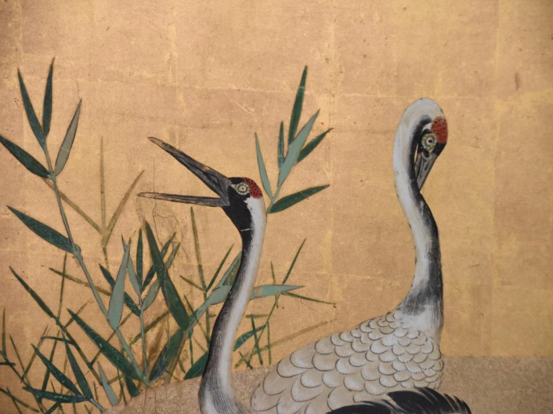 Japanese Red Crested Crane Tsuitate Screen - Image 5