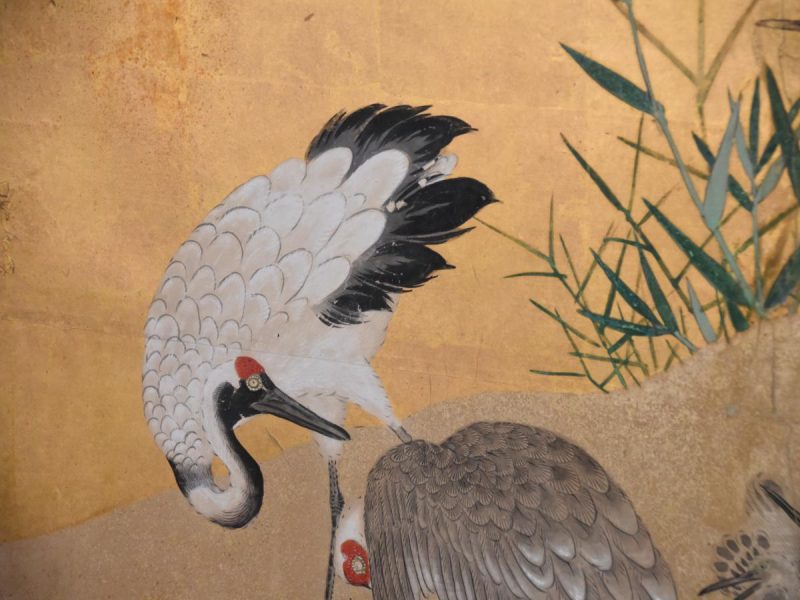 Japanese Red Crested Crane Tsuitate Screen - Image 3