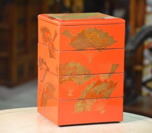 Japanese Red Lacquer Stacking Box Jubako