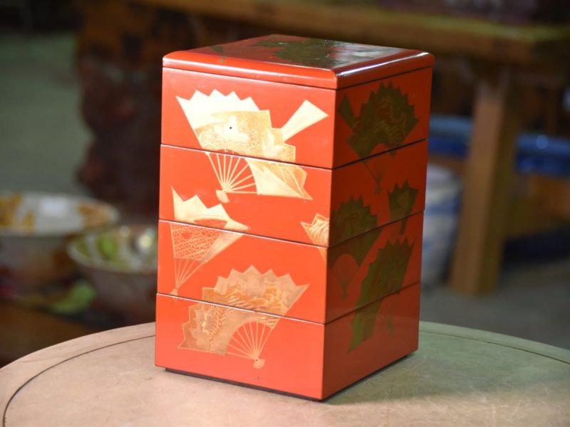 Japanese Red Lacquer Stacking Box Jubako - Image 8