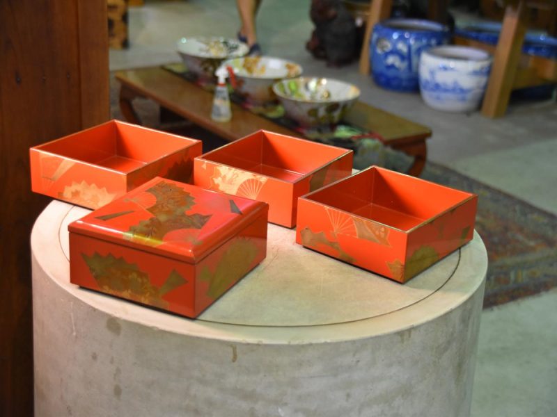 Japanese Red Lacquer Stacking Box Jubako - Image 4