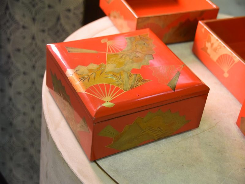 Japanese Red Lacquer Stacking Box Jubako - Image 3