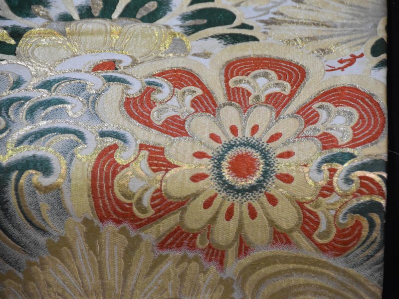 Japanese Vintage Silk Maru Obi Sash - Image 2