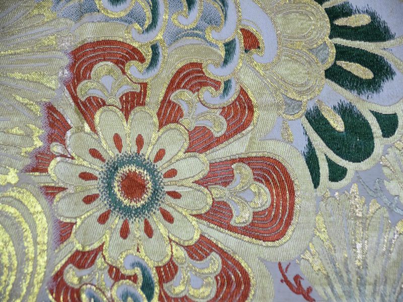 Japanese Vintage Silk Maru Obi Sash - Image 7
