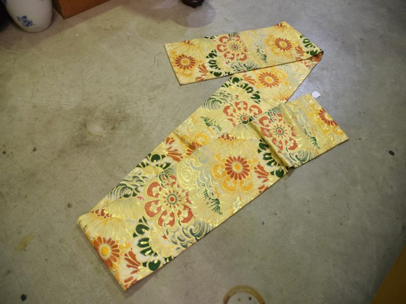 Japanese Vintage Silk Maru Obi Sash - Image 4