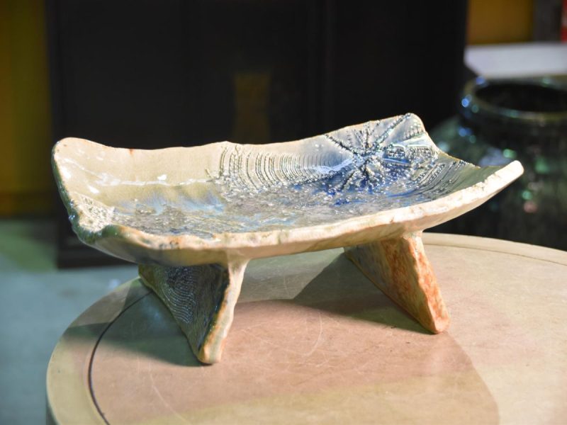 Japanese Crystalline Ceramic Platter - Image 3