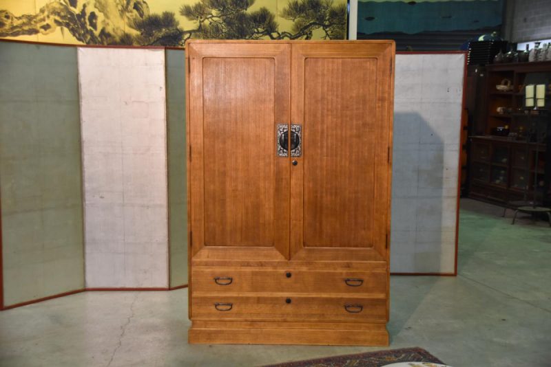 Japanese Solid Wood Vintage Clothing Chest - Image 2