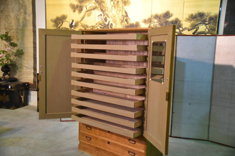 Japanese Solid Wood Vintage Clothing Chest - Image 9