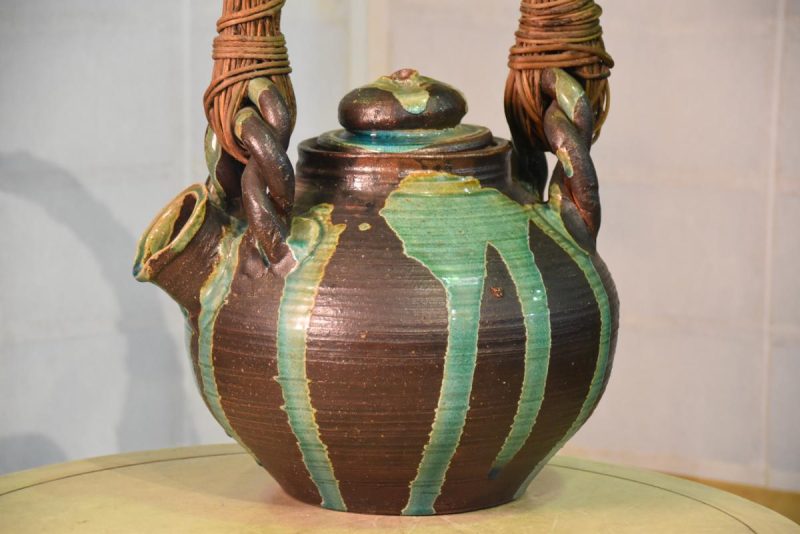 Large Green Drip Glaze Tea Pot - Image 2