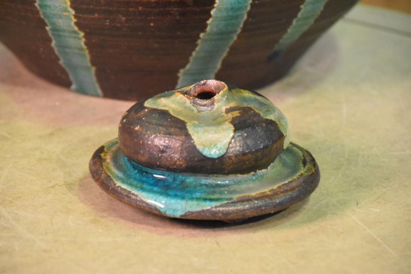 Large Green Drip Glaze Tea Pot - Image 11