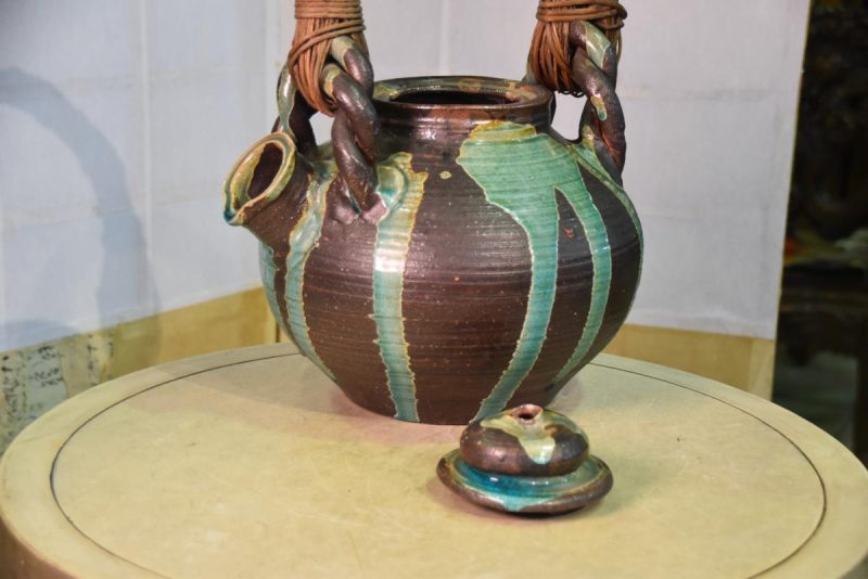 Large Green Drip Glaze Tea Pot - Image 10