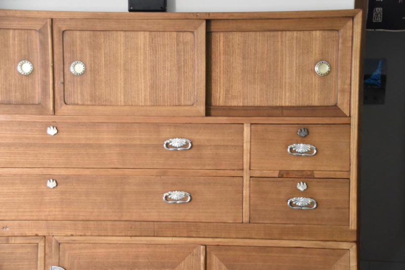 Large Solid Wood Japanese Vintage Clothing Chest (5 Sections) - Image 19