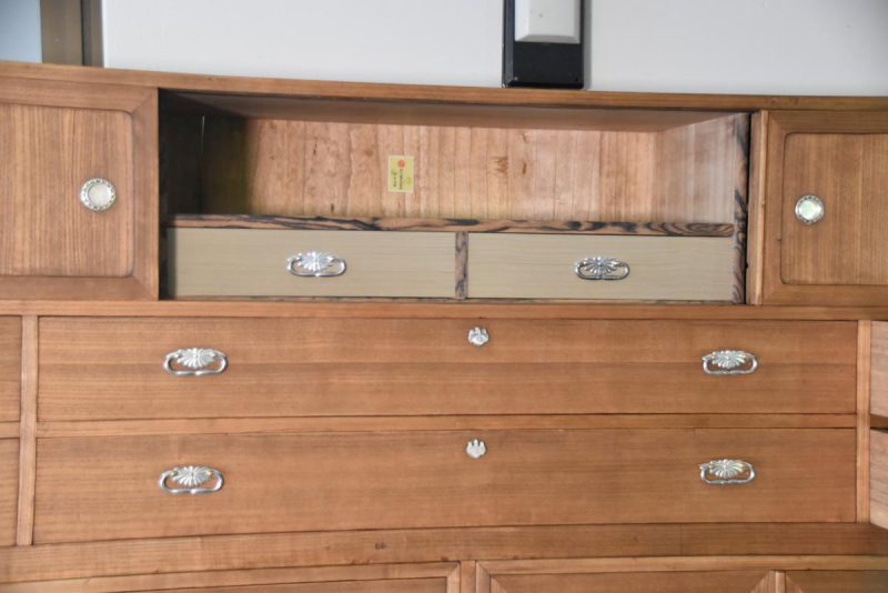 Large Solid Wood Japanese Vintage Clothing Chest (5 Sections) - Image 10