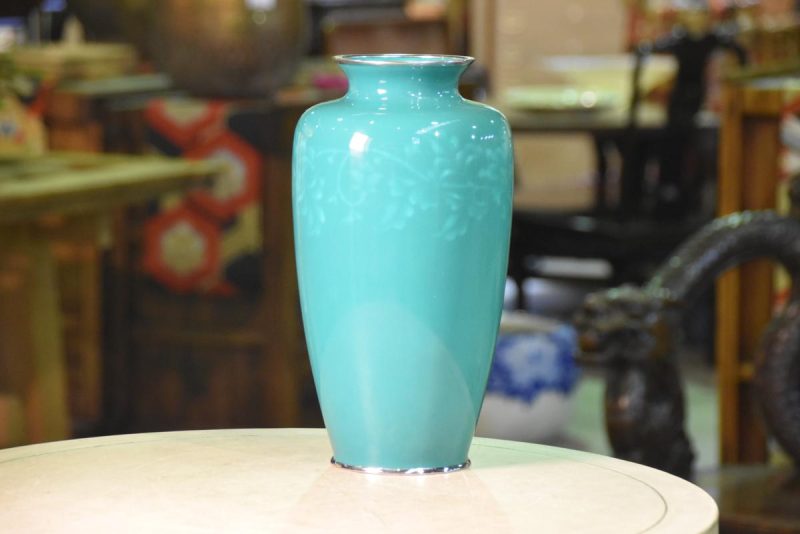 Japanese Green Cloisonne Vase - Image 10