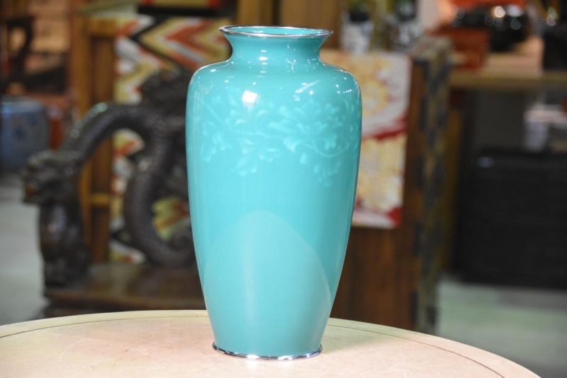 Japanese Green Cloisonne Vase - Image 5