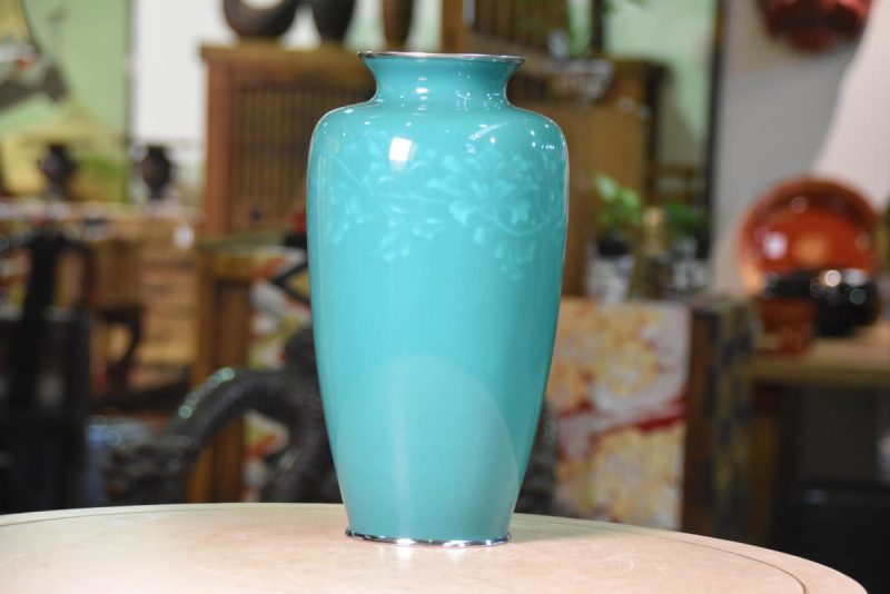Japanese Green Cloisonne Vase - Image 4