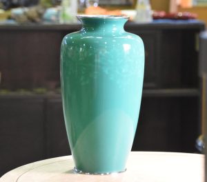 Japanese Green Cloisonne Vase