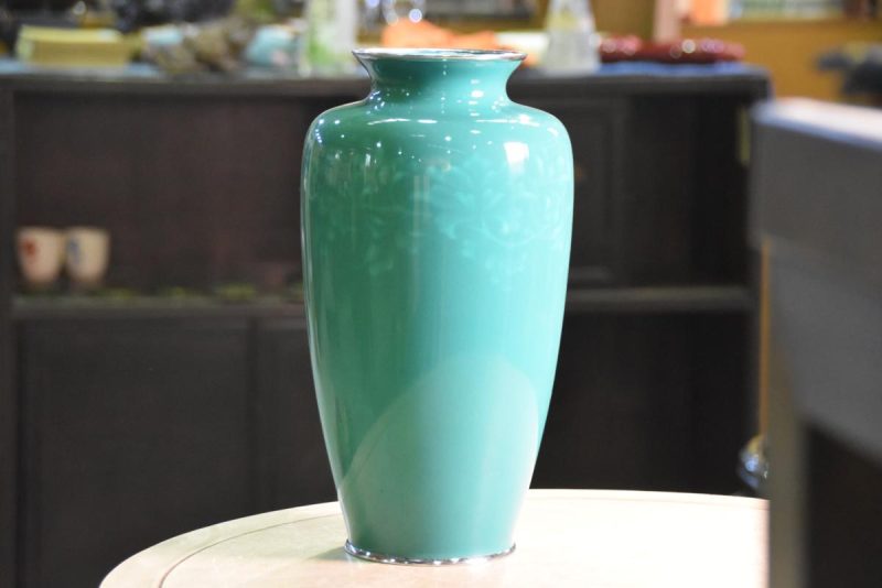 Japanese Green Cloisonne Vase