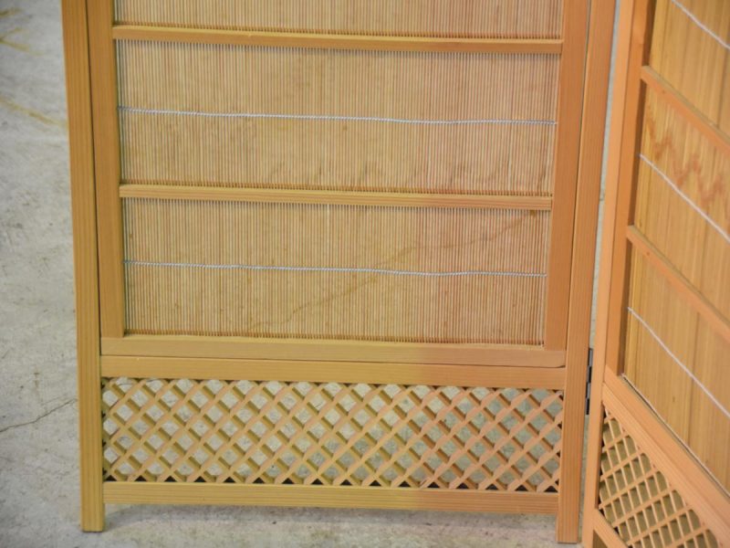 4 Panel Wooden Free Standing Japanese Screen - Image 7