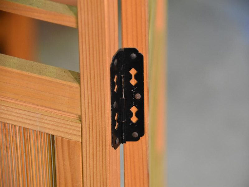 4 Panel Wooden Free Standing Japanese Screen - Image 4