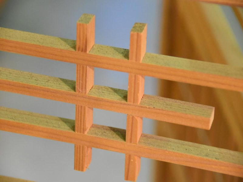 4 Panel Wooden Free Standing Japanese Screen - Image 3