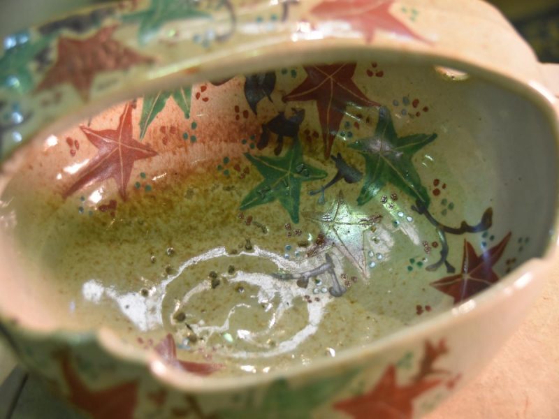 Kyoyaki Pottery Bowl with Handle - Image 4