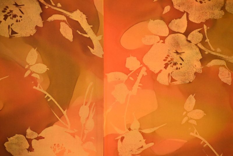 Japanese Orange Floral Vintage Haori Jacket - Image 8