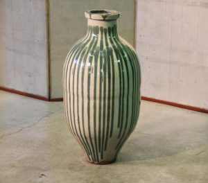 Large Green Drip Glaze Shigaraki Tsubo Urn
