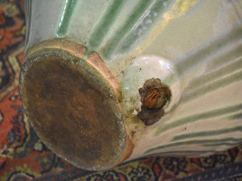 Large Green Drip Glaze Shigaraki Tsubo Urn - Image 5