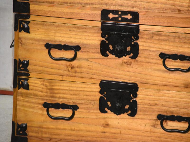 A Rare Pair of Japanese Antique Clothing Chests (4 Sections) - Image 14