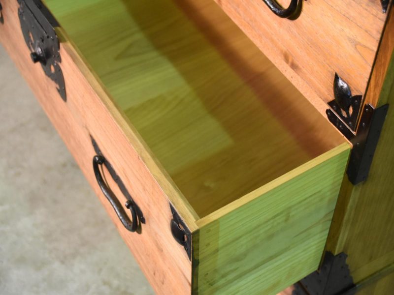 A Rare Pair of Japanese Antique Clothing Chests (4 Sections) - Image 8