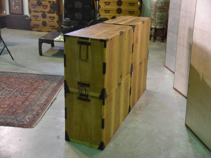 A Rare Pair of Japanese Antique Clothing Chests (4 Sections) - Image 6