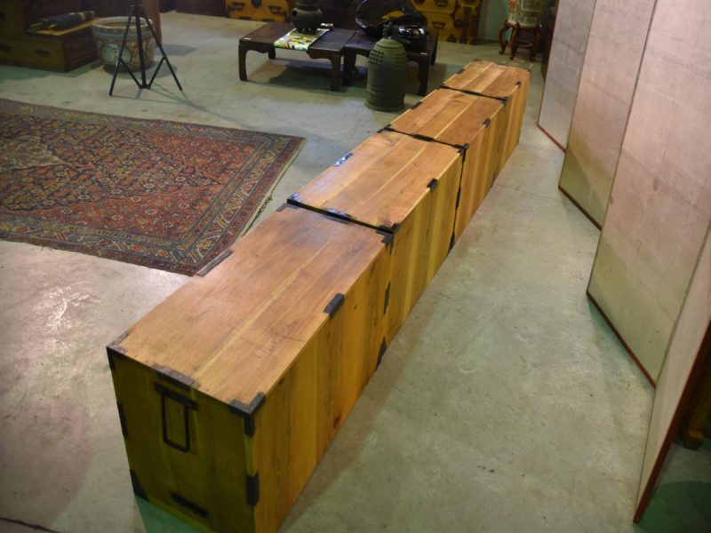 A Rare Pair of Japanese Antique Clothing Chests (4 Sections) - Image 3